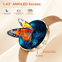 Montre connectée MEVADEN 8,5 mm ultra-fine de luxe en acier inoxydable pour femmes, écran AMOLED HD 1,43 pouces, moniteur de santé, montre connectée sport H33 3