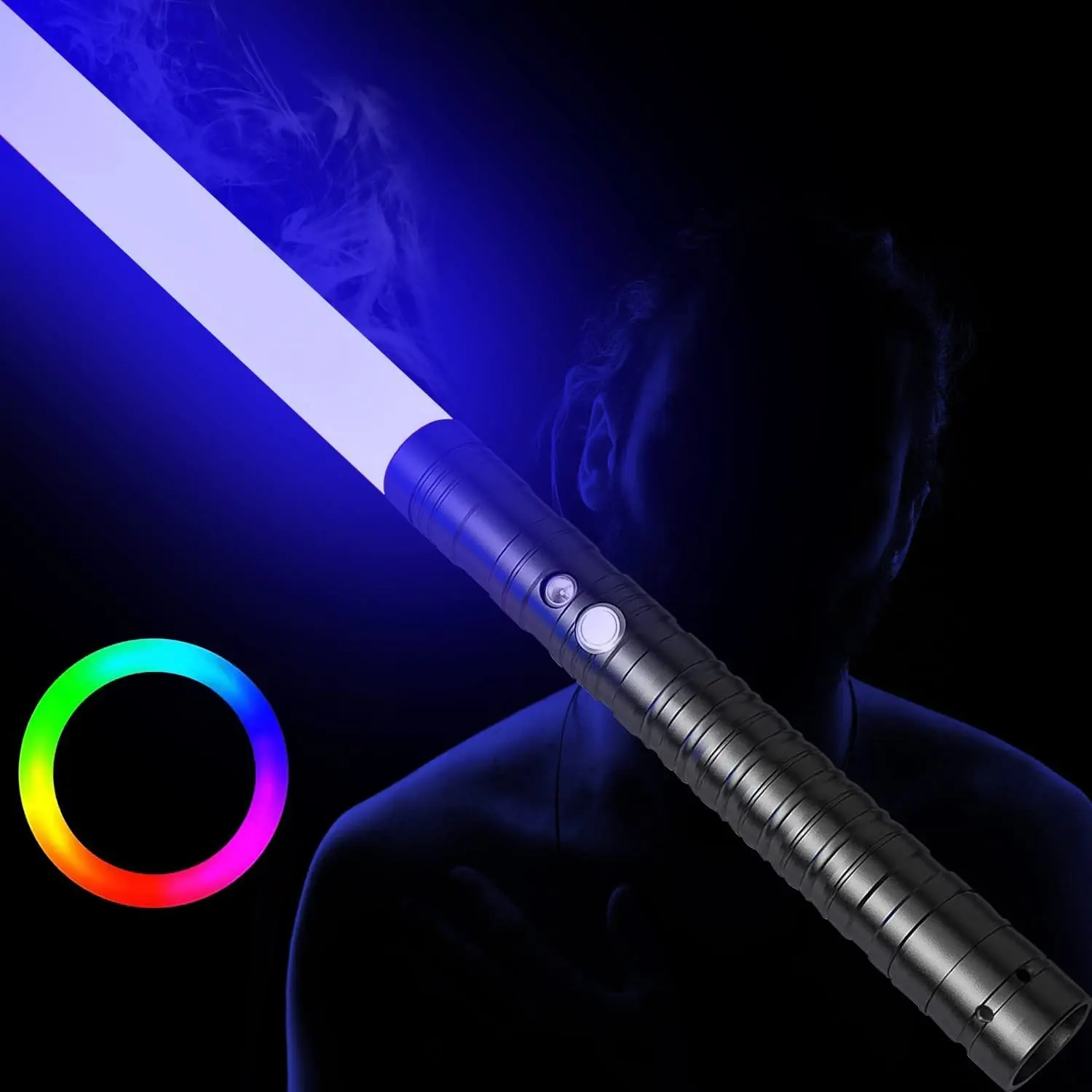 

Lightsaber RGB 14 Colors Metal Hilt Light Saber Laser Sword USB Rechargeable Light Sword with Sounds Effect for Kids Adults