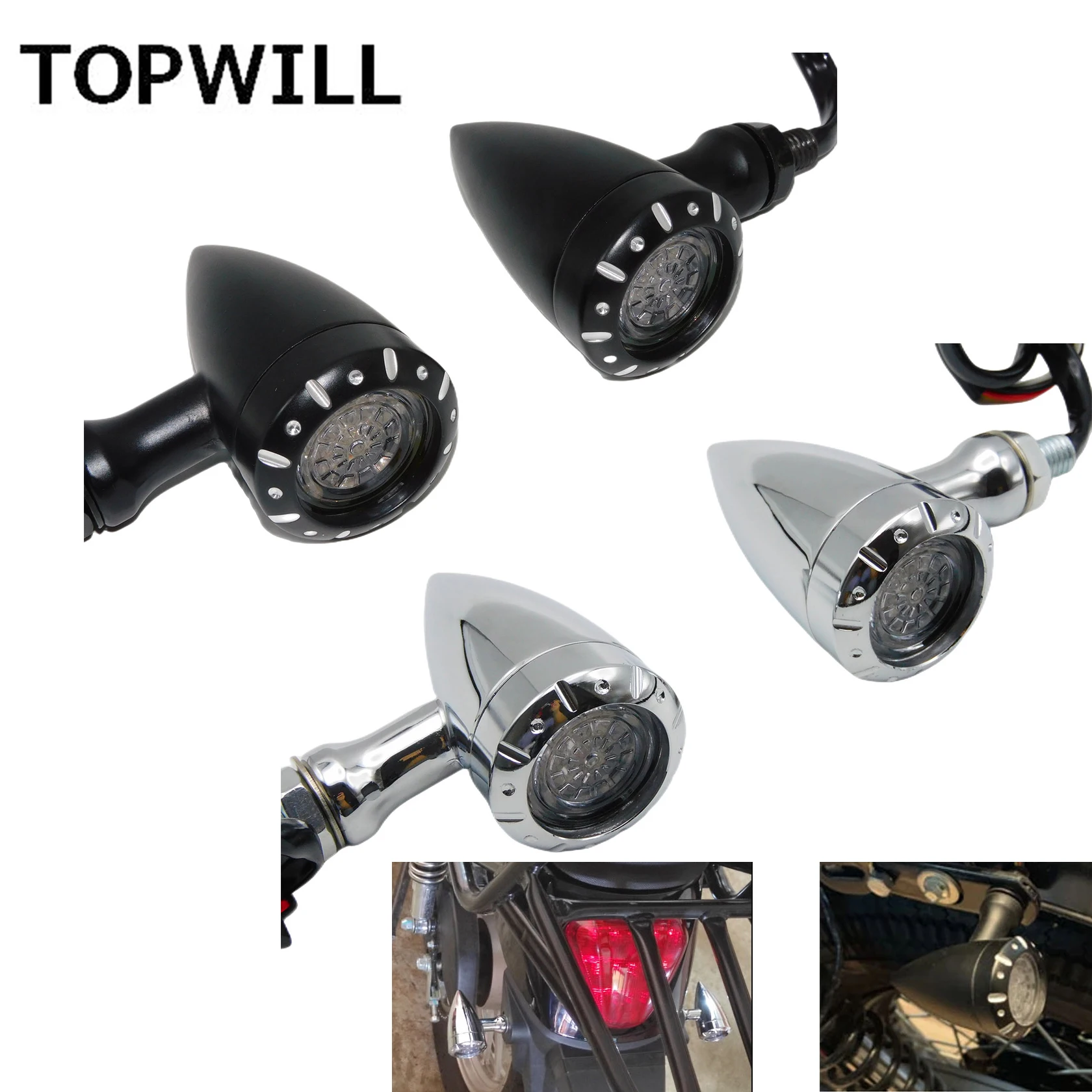 2xMotorcycle Flashing LED Turn Signals Brake Blinker Light 12V