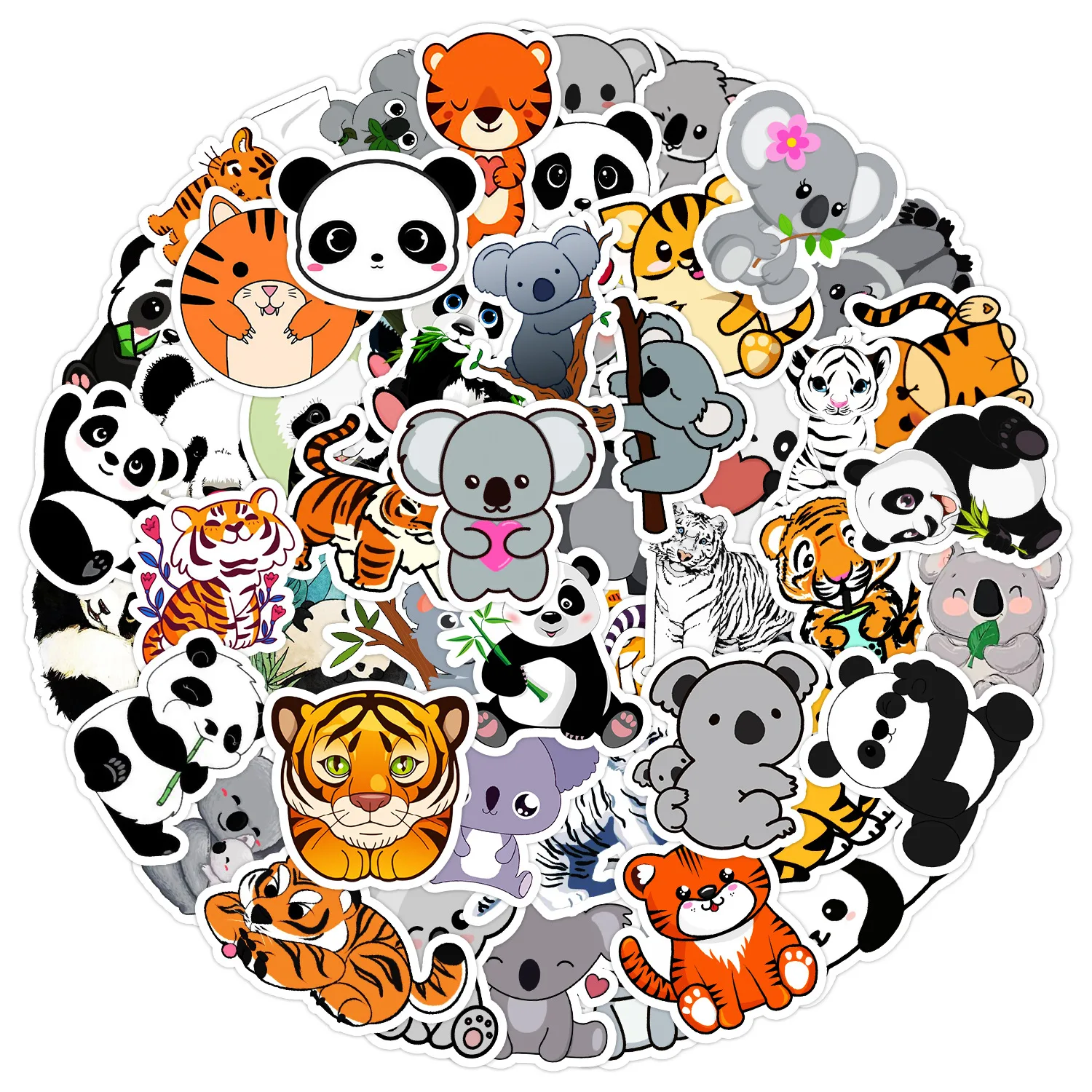 

10/30/50PCS Cute Animal Graffiti Stickers Cartoon Waterproof Stickers Skateboard Suitcase Decorative Stickers Wholesale