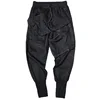 Tactical Functional Cargo Trousers Men Hip Hop Streetwear Elastic Waist Pants Joggers Irregular Multi-pocket Pant Black WB520 6