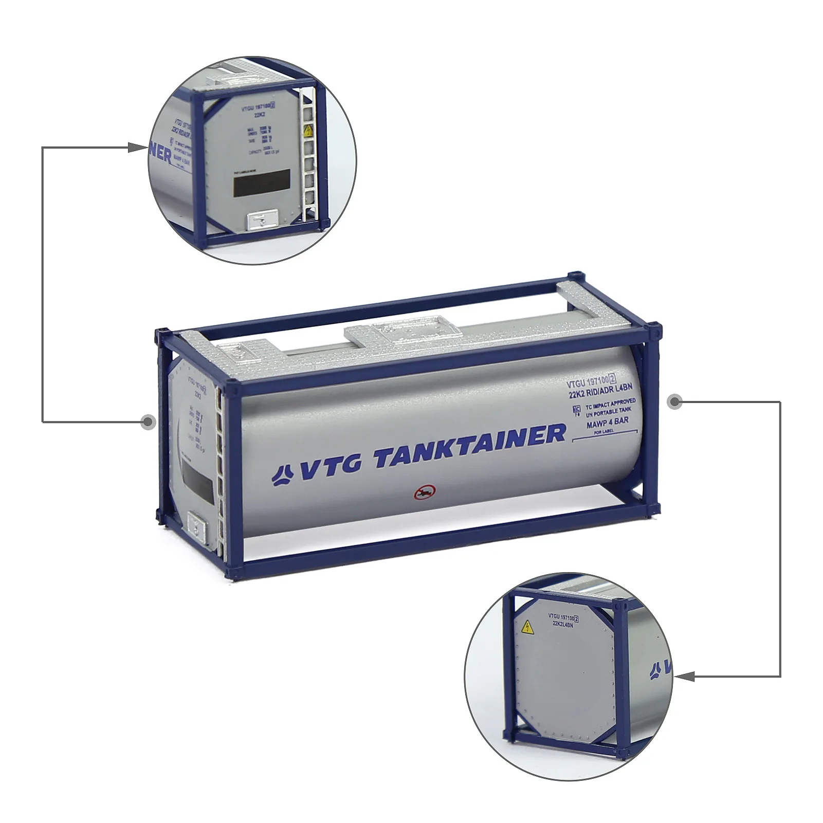 Evemodel N Scale 20ft Intermodal Shipping Tanktainer Container