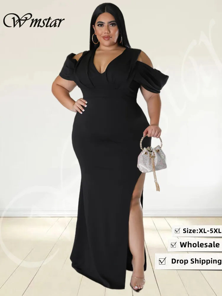 

Женское вечернее платье-макси Wmstar с V-образным вырезом и коротким рукавом