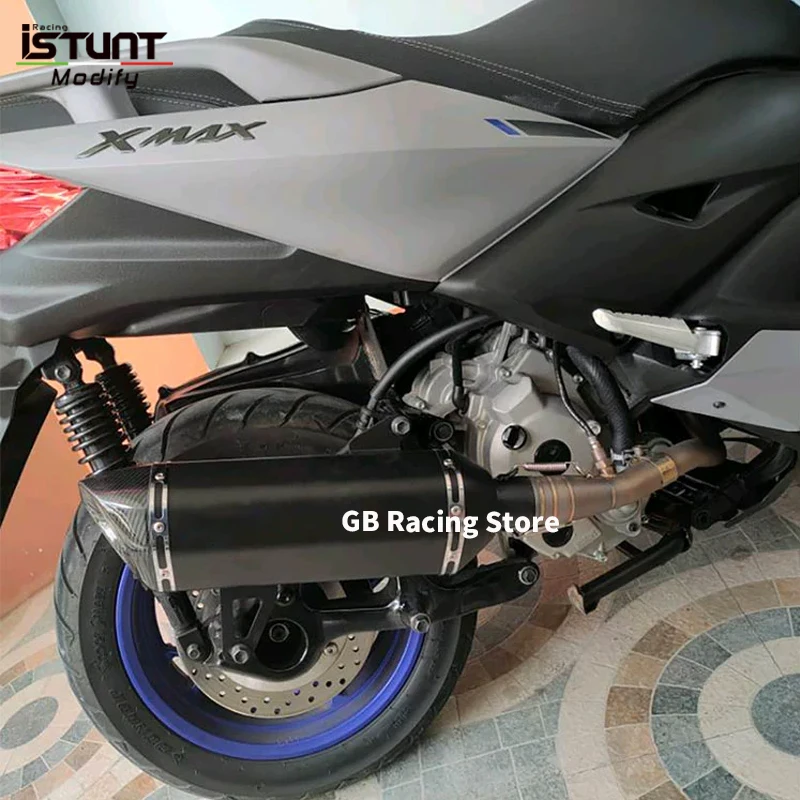 Full System Motorcycle Exhaust Escape Moto Front Pipe Carbon Fiber Muffler For Yamaha XMAX 250 300 XMAX250 XMAX300 2017-2023 - Image 3