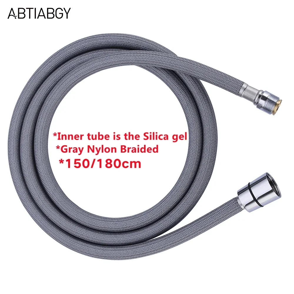 Mangueira de Encanamento de Gel de Sílica f1 M15 Tubo Flexível Trançado de Nylon para Cozinha Torneira Conexão de Movimento Tubo Interno de Gel de Sílica Cinza