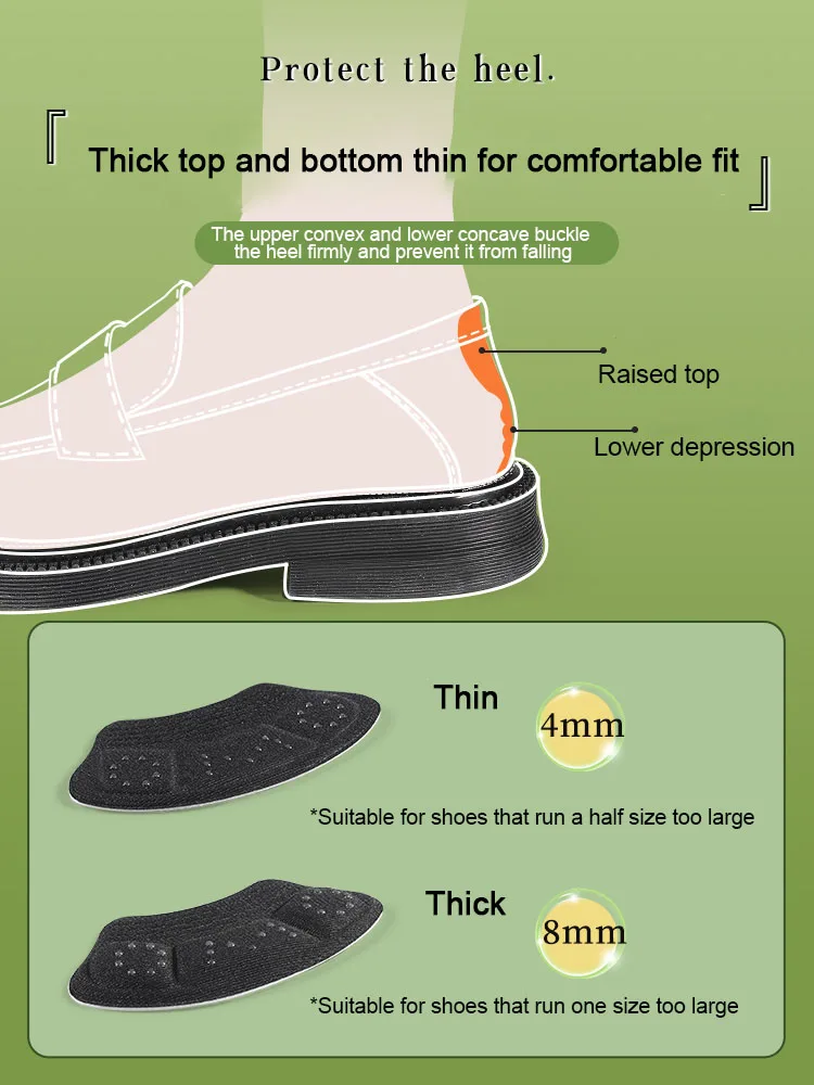 Shoe Insoles Heel Protector Heel Protector Pads Shoe Repair Stickers High Heel Stickers Casual Shoes Protectors Insole Shrinking Size Anti wear Feet Pads Adjust Size Cushion