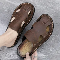 Baotou sandals summer personalized fashion sports and leisure slippers perforated shoes large-sized high-quality leather shoes - Image 2