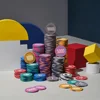 10pcs 43mm Ceramic Chips Large Numbers Texas Hold'em Poker Chips Bacardi Entertainment Coins Family Party Game Scorecard 3