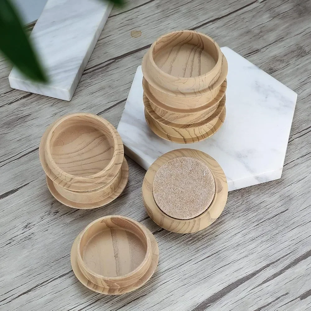 Furniture Felt Floor Protectors - Non-Slip Castor Cups (Set of 8)