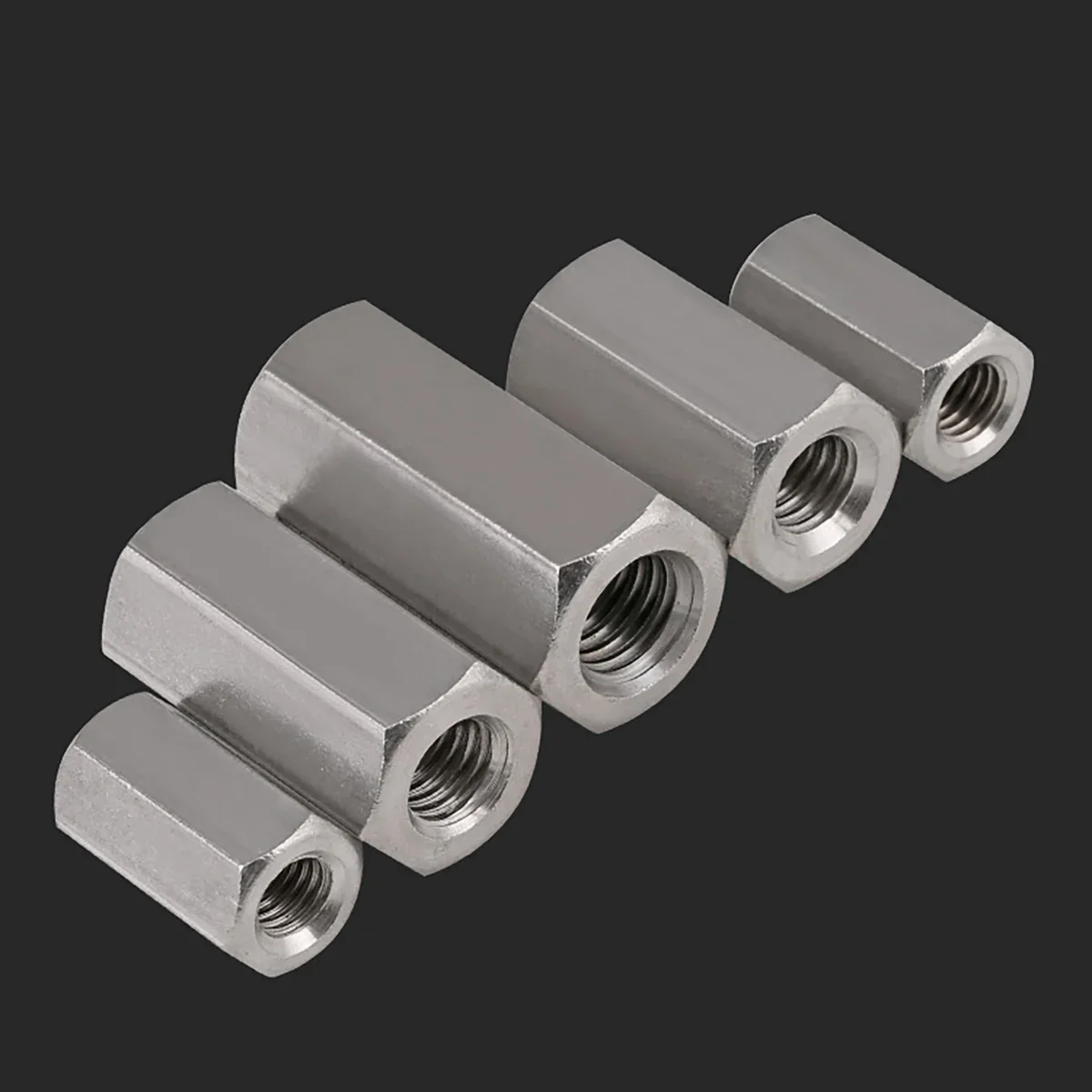 304 Stainless Steel Hexagon Extension Nut / Connector Screw Cap M4M5M6M8M10M12-M24