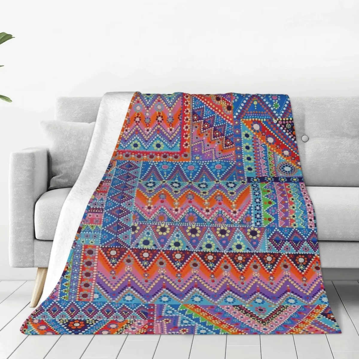 

Bohemian Flannel Fleece Blanket For Kids Teens Adults Soft Cozy Warm Fuzzy