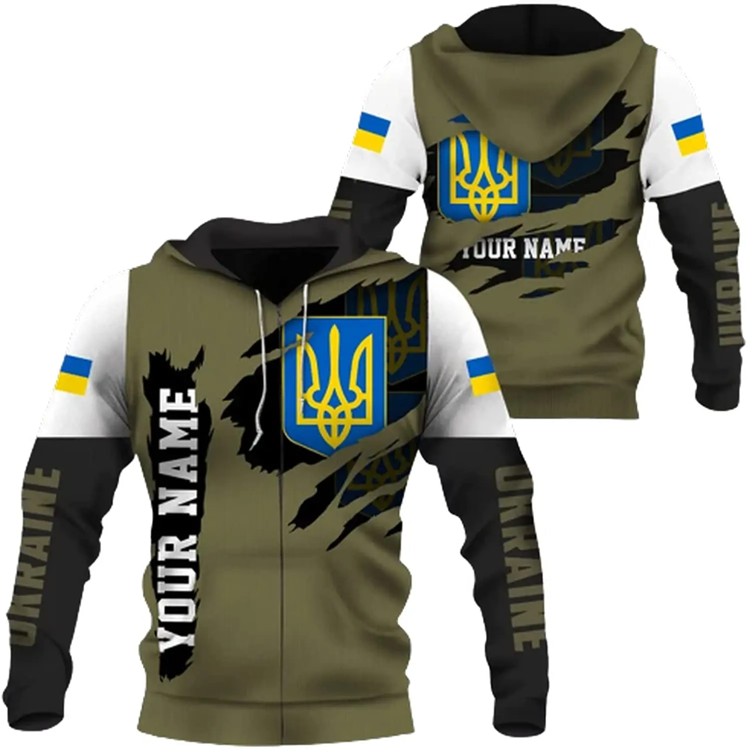 

National Guard of Ukraine Skull Flag 3d Print Zipper Hoodie Man Female Pullover Sweatshirt Hooded Jacket Jersey Tracksuits