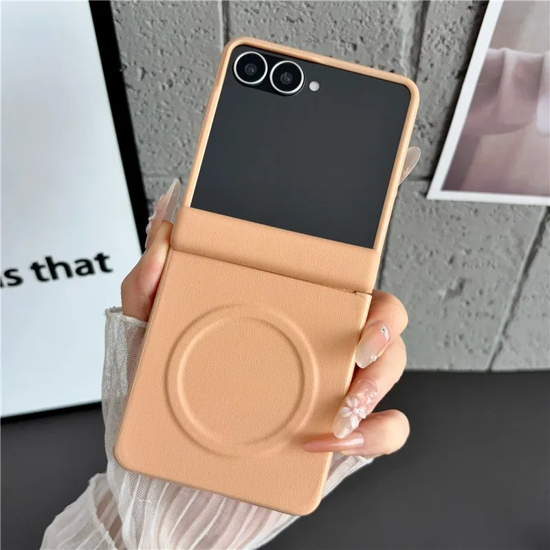 Fashion Magnetic PU Leather Candy Color Anti-Fingerprint Non-Slip Ultra-Thin Phone Case Cover