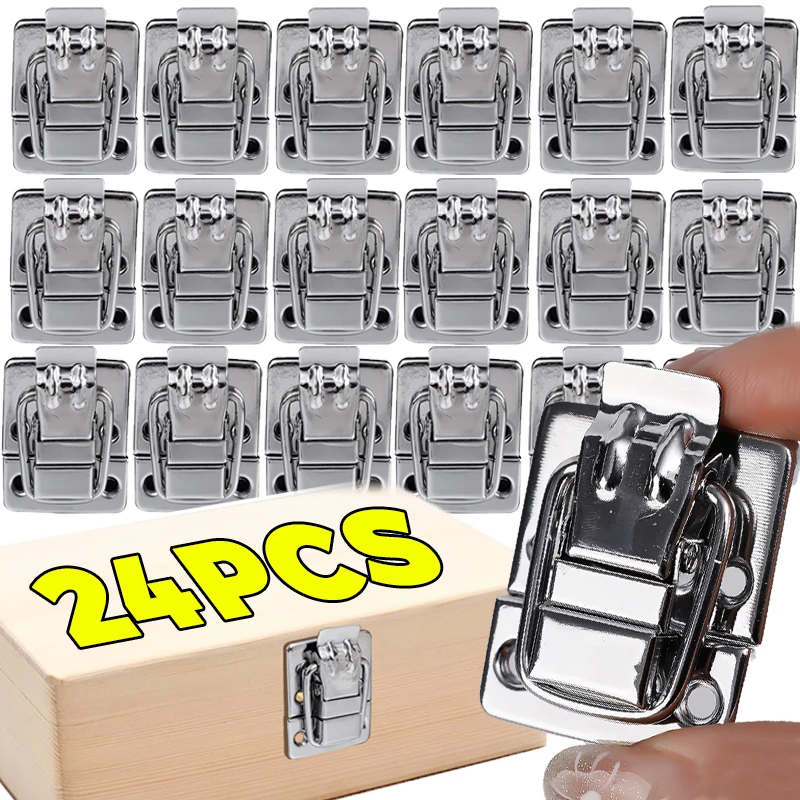Wooden Box Hasps Metal Buckle Stainless Steel Drawer Suitcases Latches furniture hardware toggle latches jewelry box hasps decorative latches 2/24pcs