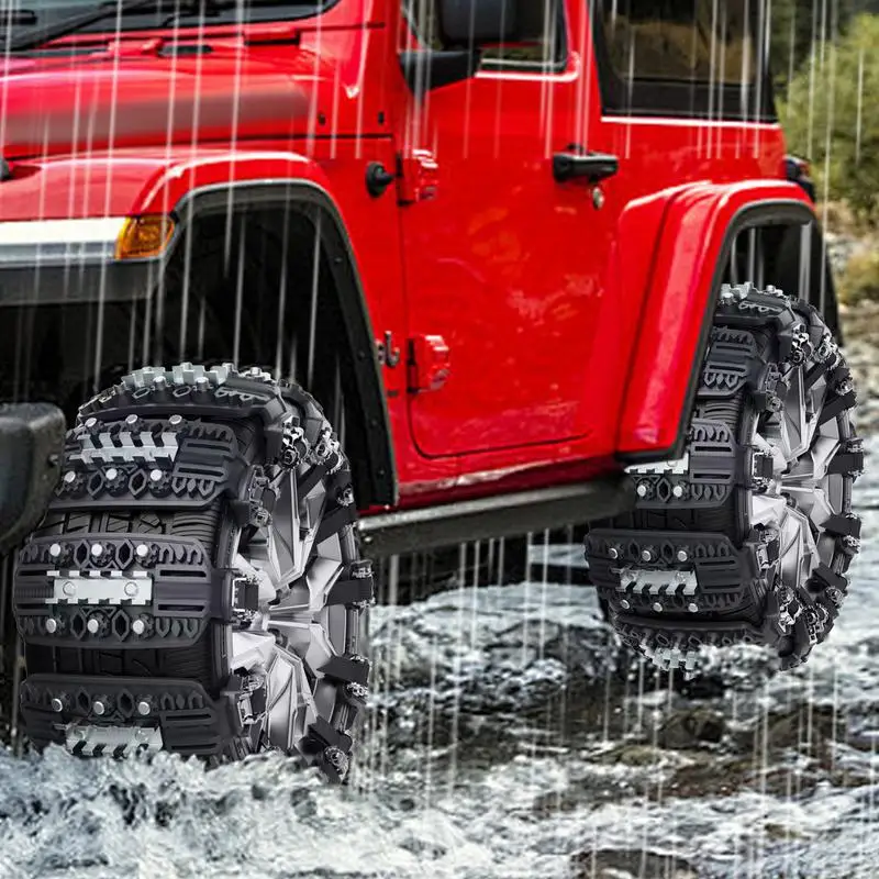 Tire Chains Winter Anti-Skid Tire Chains Winter Snow For Driving On Snow Ice Mud And Mountain Roads Set Of 3