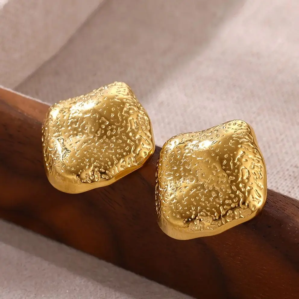 Stainless Steel Square Stud Earrings for Women