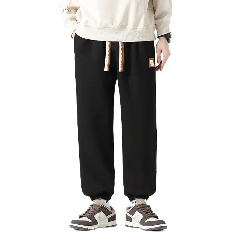 

Мужские спортивные брюки хорошего качества, на весну и осень, толстые брюки, Мужская свободная одежда, облегающие эластичные повседневные джоггеры