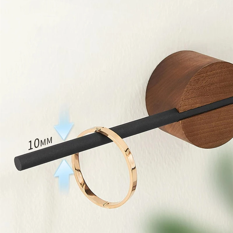 40/50cm Walnut Towel Bar Towel Hanger Bath Holder Aluminum Alloy Bathroom Hanging Rack Single Rod Toilet Stand