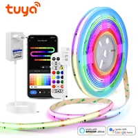 Tuya Smart Life WiFi RGBIC LED Strip Lights COB WS2811 IC Addressable Neon Tape Ambient Lamp for Gaming Room Decor Alexa Google