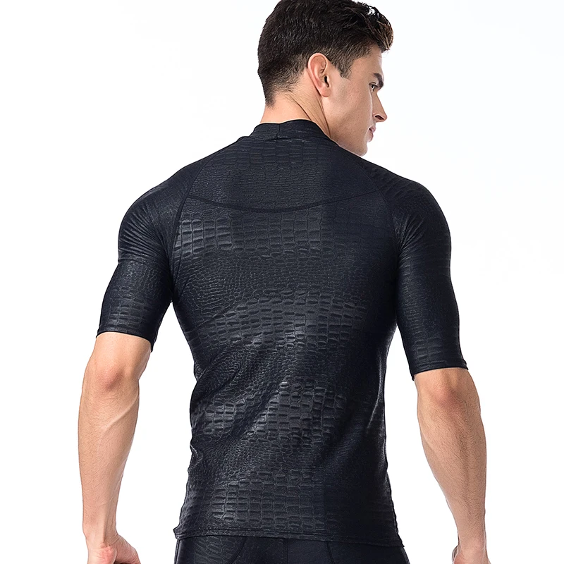 SBART Long Sleeve Rash Guard Men Swimwear Shirts Sun Protective Lycra Surf Wetsuit Tops Snorkel Swimming Windsurfing Rashguard L