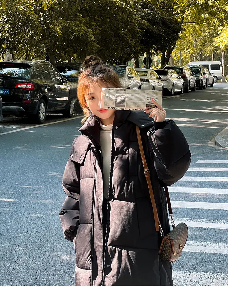 2023 nuove donne piumino di cotone giacca invernale femminile versione di media lunghezza parka sciolto spesso caldo capispalla con cappuccio moda soprabito
