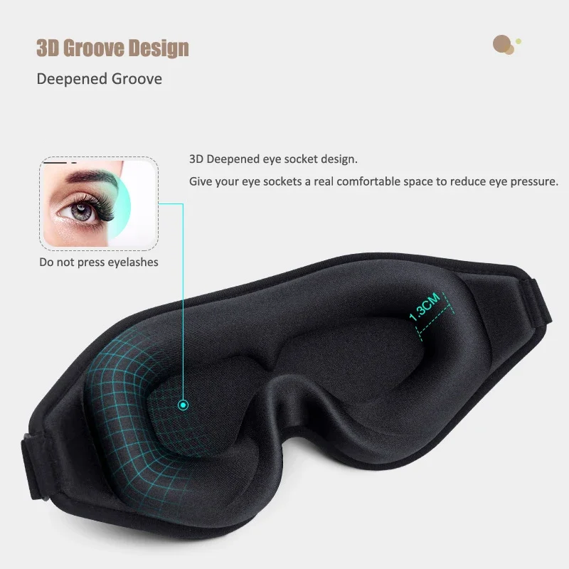 3D Sleep Eye Mask for Men and Women,Breathable Night Blindfold,99% Light Blocking Sleeping Mask,Eye Cover Patch for Travel Nap 2