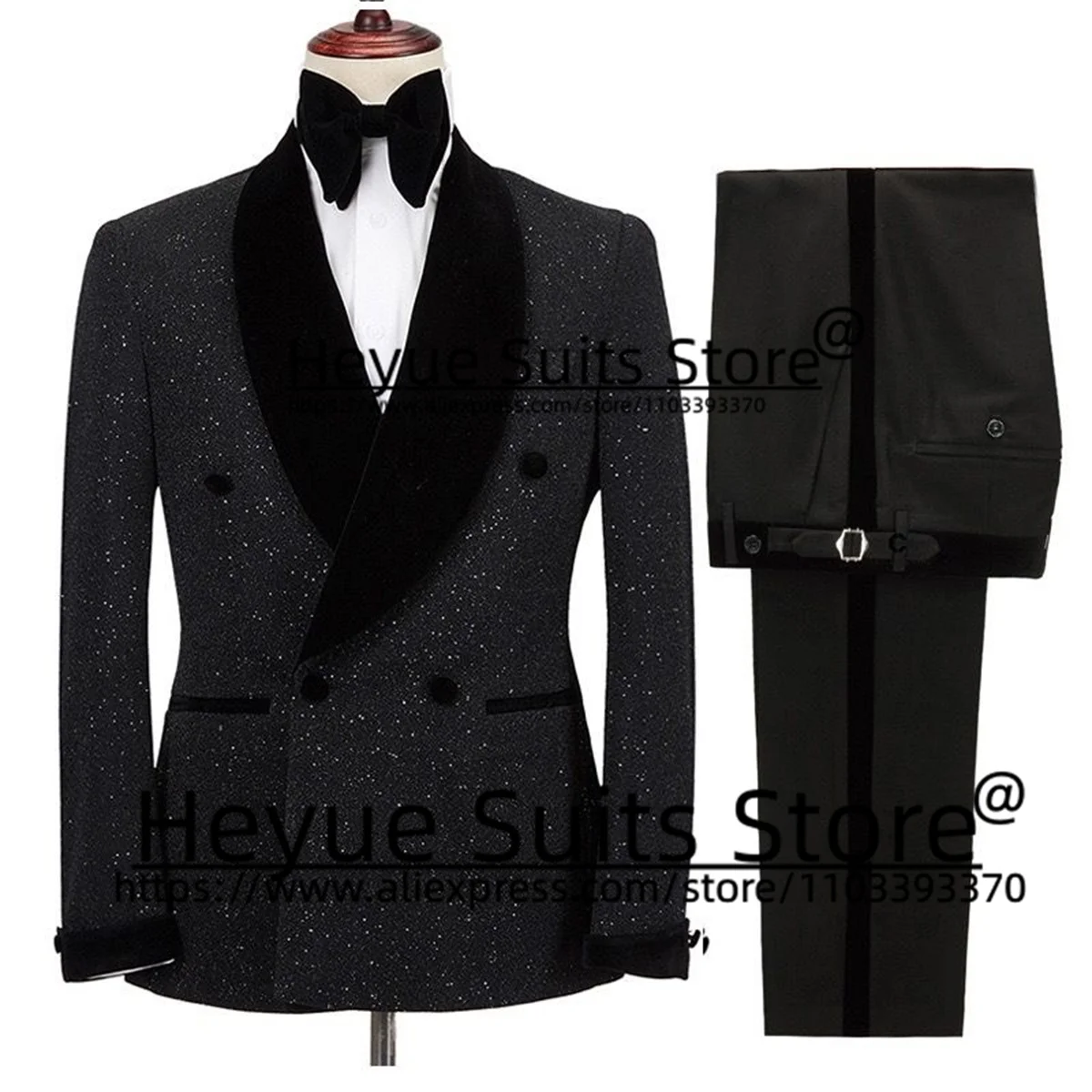Red Luxuly Men Suits Slim Fit Double-breasted Wedding Groom Formal Tuxedos 2 Pieces Sets Business Male Blazer Trajes De Hombre