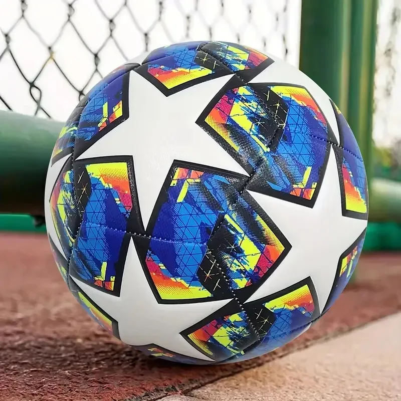 Soccer Ball Football Standard Size 5 Machine Sewn Ball PU Explosion-proof Material, Sports League, Outdoor Game, Football Training