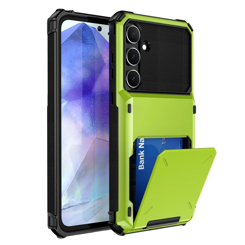 Shockproof Armor Flip Wallet Case with Card Slot Cover