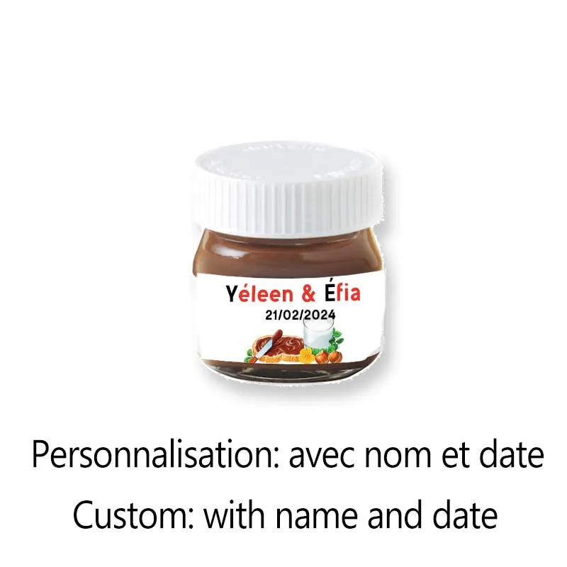 Mini etichette Nutella personalizzate Adesivo personalizzato per la diffusione del cioccolato Decorazione della prima comunione della festa nuziale di compleanno del bambino