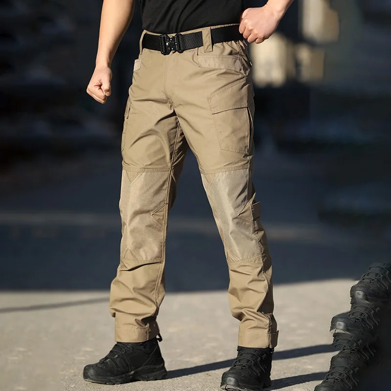 Men IX6 Combat Training Tactical Pants Spring Autumn Camo Multi pockets Work Trousers Overalls Outdoor Hiking Sports Cargo