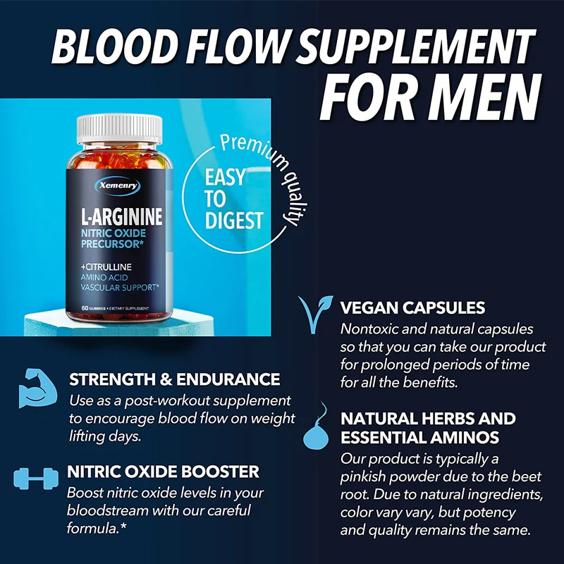 L-Arginine Supplement-Boosts Energy and Endurance, Improves Muscle Mass and Athletic Performance
