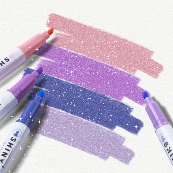 4-Color Glitter Highlighter Set 1