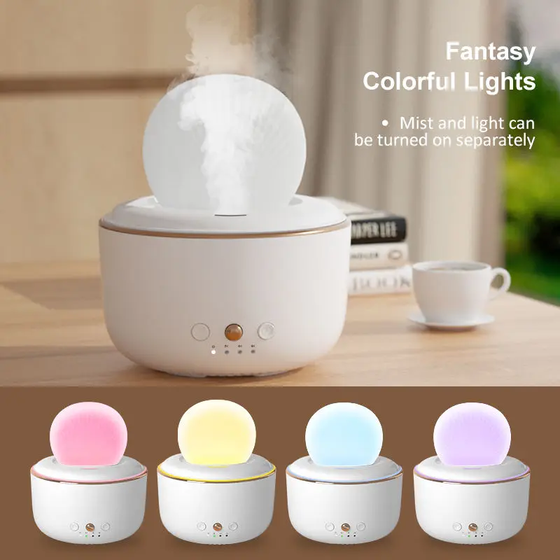 

LOVAROMA A1 150ml Mini Purified Air Humidifier Diffuser Night Light Shell Mute Essential Oil Atomized Aromatherapy Mist Fogger