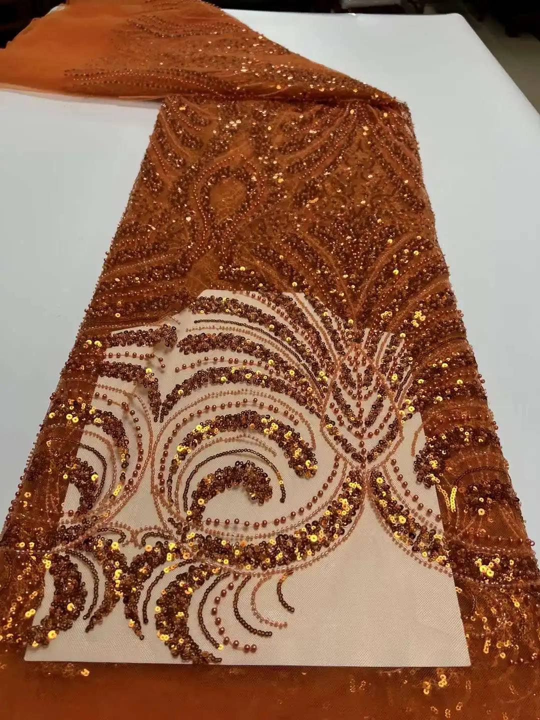 

Luxury African Handmade Beads Sequins Lace Fabric 2023 High Quality French Groom Embroidery Nigerian Net Lace Fabrics For Sewing