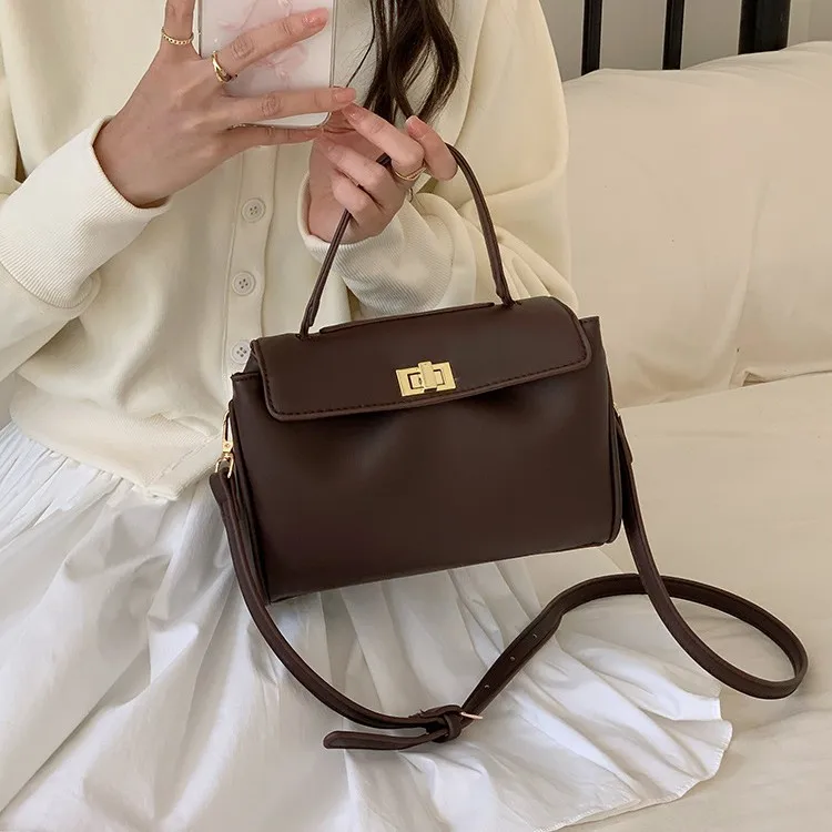 Modische Damen-Umhängetasche mit Klappe, Kleine PU-Leder Crossbody-Taschen für Frauen, Trendige Designer-Handtaschen, Handy-Geldbörse, Bolsa