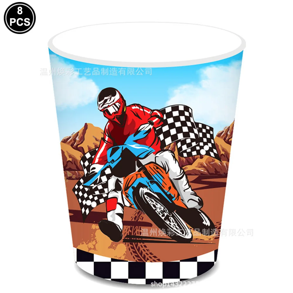 Topper Torta Cupcake Motocross Forniture Per Feste Di Compleanno Per Motocross - Striscione Kit Festa Moto Bambini