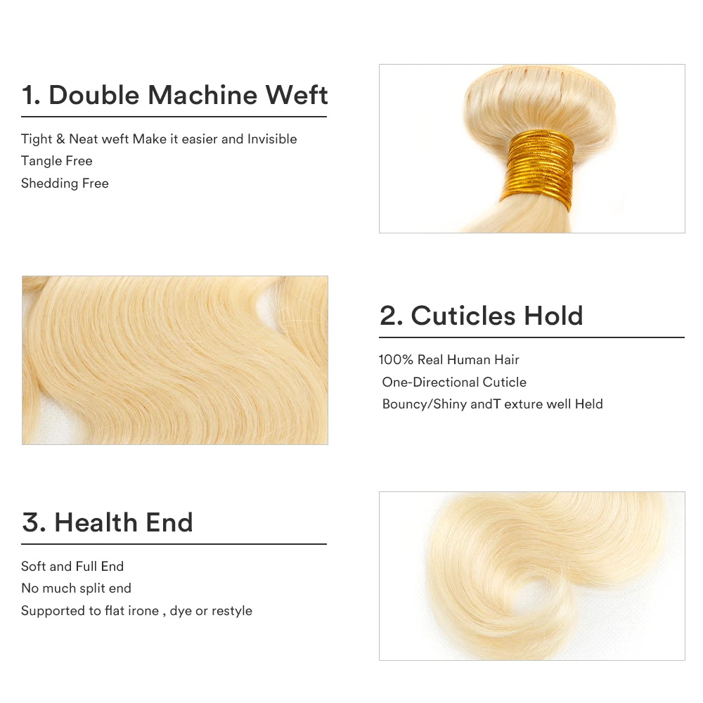 Body wave 613 Bundles Human Hair 4 Bundles Human Hair Extensions Brazilian Remy For Women 50g Curly
