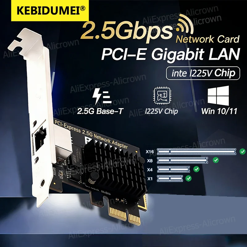 2.5Gbps PCI-E To RJ45 네트워크 카드 기가비트 이더넷 1000/2500M..