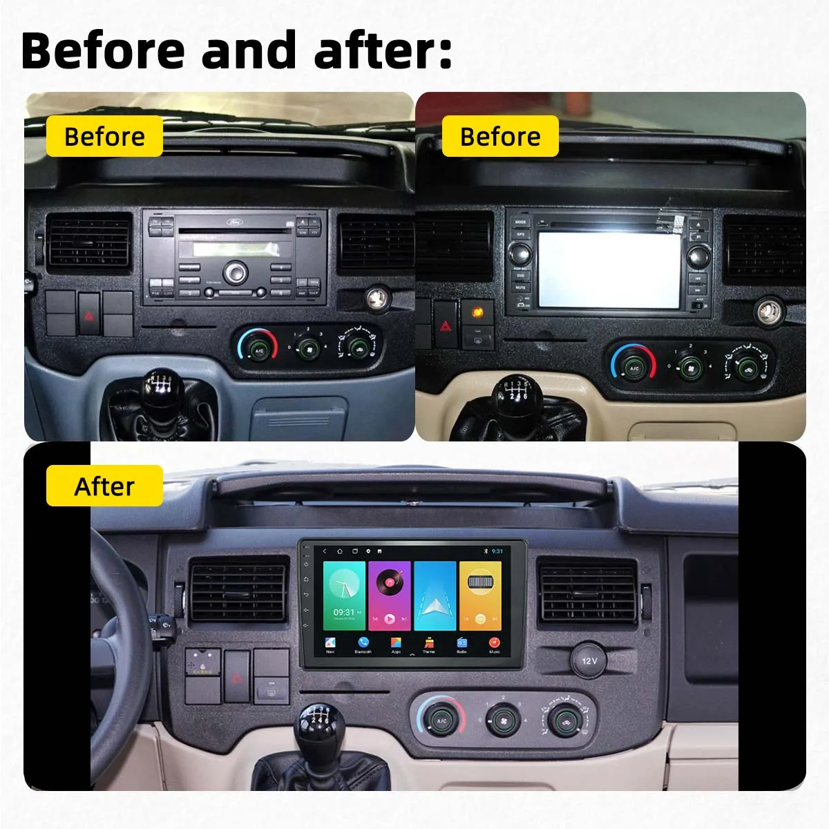 2 Din Android Car Radio Stereo for Ford Transit 2009-2019 Focus 2005-2008  Screen Head Unit Autoradio Multimedia GPS Carplay Auto - AliExpress