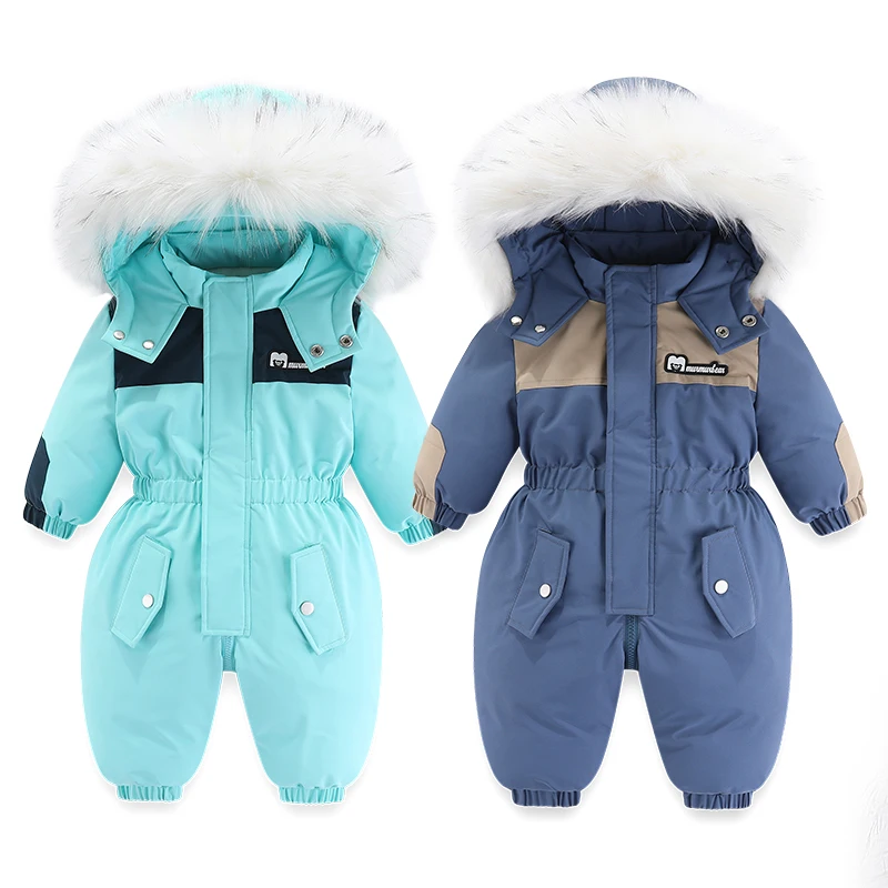 Winter Children Ski Suit Thicken Waterproof Baby Jumpsuit 1-5 Years, baby jumpsuit, winter coat, kids jackets, ski jumpsuit