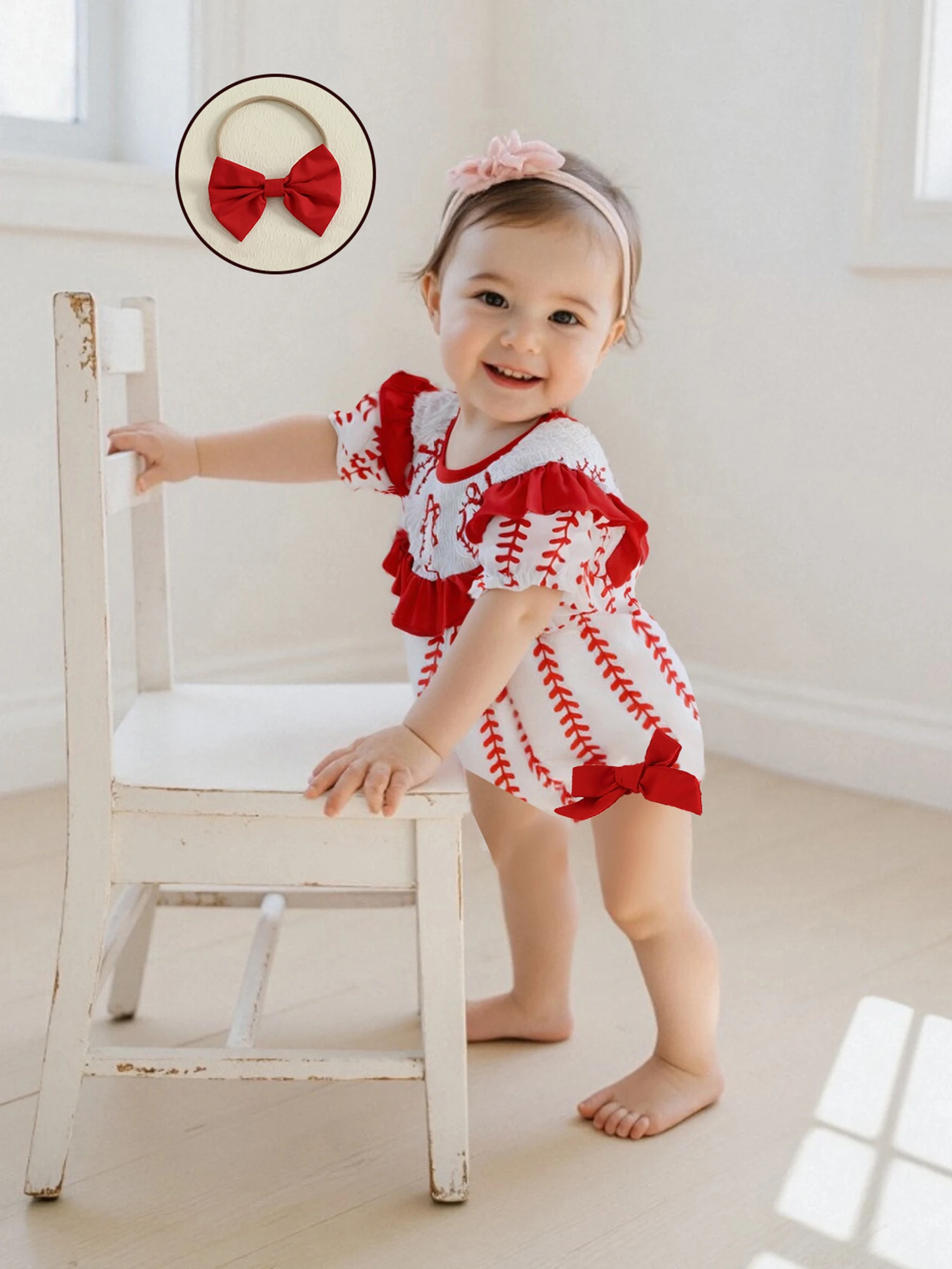 Baseball Cutie Ruffles & Bows Bubble 1