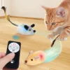 Automatic Sensing Moving Mouse Interactive Cat Toys Electronic Remote Squeaky Cat Toy For Kitten USB Rechargeable Pet Plush Toy