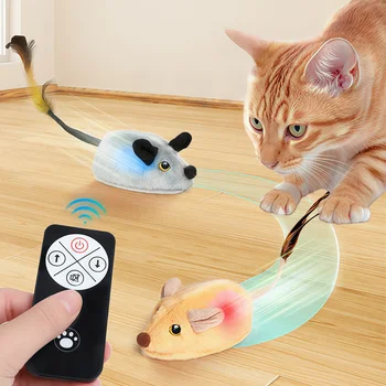 3975-aff5c6.jpg Automatic Sensing Moving Mouse Interactive Cat Toys Electronic Remote Squeaky Cat Toy For Kitten USB Rechargeable Pet Plush Toy