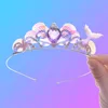 Little Mermaid Party Girl Alloy Crown Mermaid Tail Hairband Necklace Girls Princess Birthday Party Headwear Accessories Gift 4