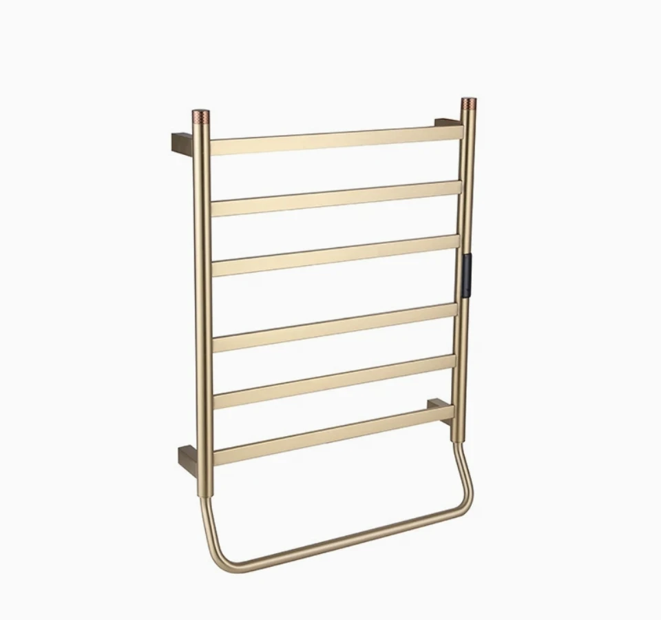 สมาร์ทชั้นวางผ้าขนหนูไฟฟ้าสแตนเลสแปรงทองราวแขวนผ้าเช็ดตัวอุ่นดิจิตอลเครื่องอุ่นผ้าขนหนูอุณหภูมิสําหรับห้องน้ํา 1