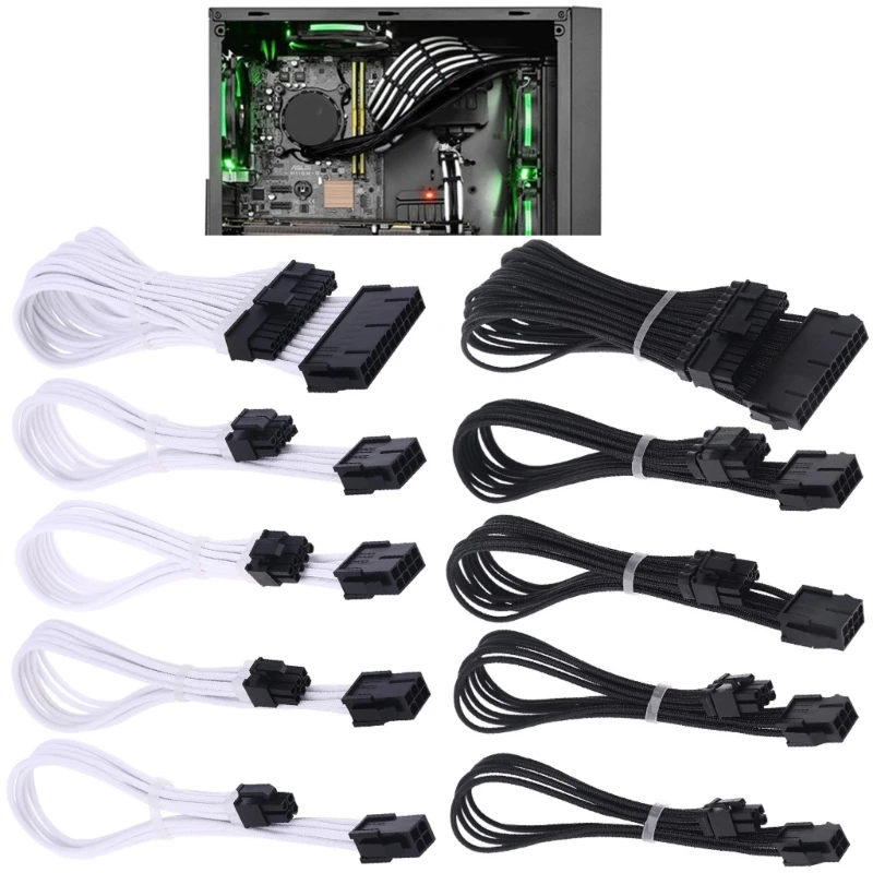 

Удлинитель для втулки, 24-контактный A TX/EPS/8-контактный PCI-E GPU/8-контактный ЦПУ/6-контактный PCIE/4-контактный ЦПУ кабель с расчески 18AWG