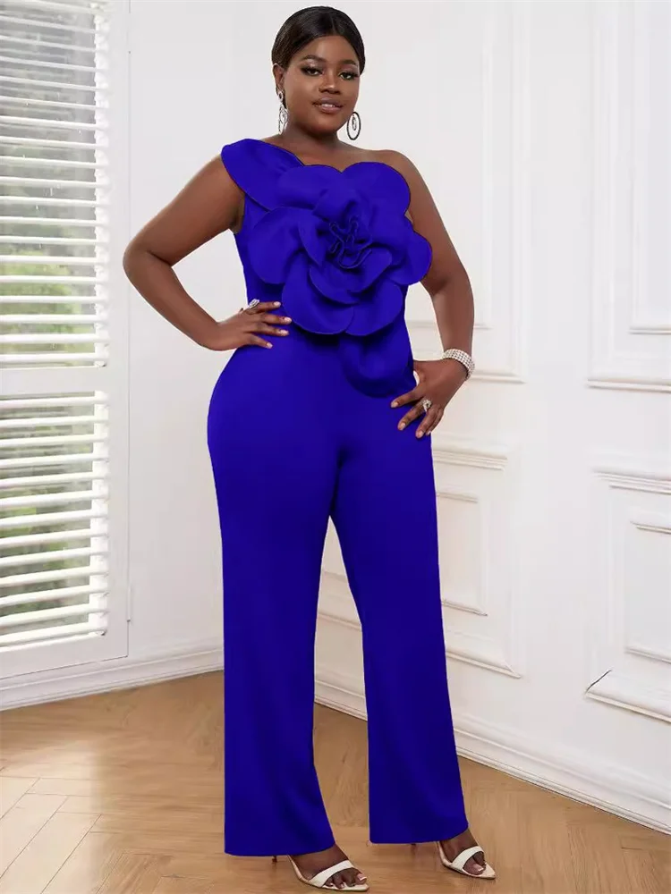 Wmstar Women Jumpsuit Flowers Single Sleeved Luxry African Romper New in Summer Fashion Street Wear Wholesale Dropshipping 2025