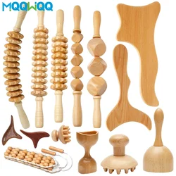 Wooden Massage Tools Wood Lymphatic Drainage Massager Anti Cellulite Body Shaping Tools for Beauty, Gua Sha, Sore Muscle Relief