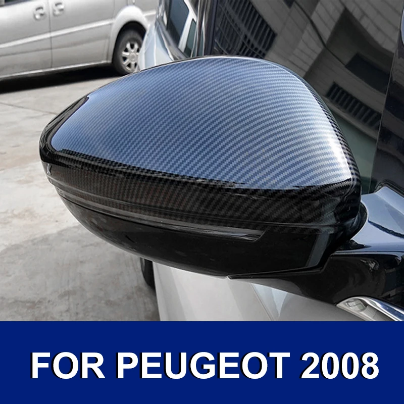 

Car Rearview Mirror Cover Black Carbon Fiber Style For Peugeot 2008 For Peugeot 208 2020 2021 2022 2023 Car Accessories